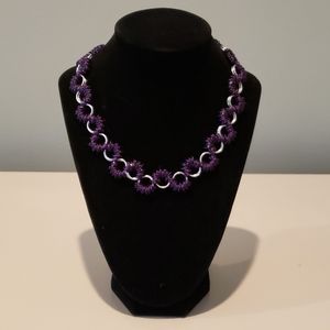 Purple and silver chain necklace